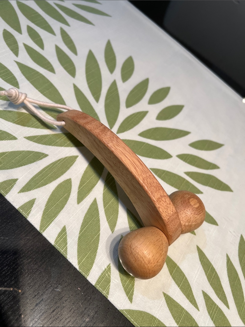 Wooden Handheld Massage Roller - Natural Wood